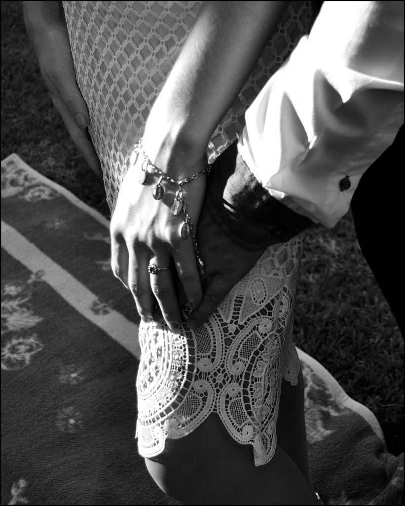 Hands on leg