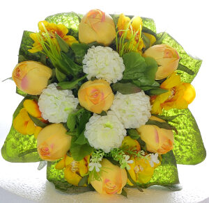 Small Heart White & Yellow